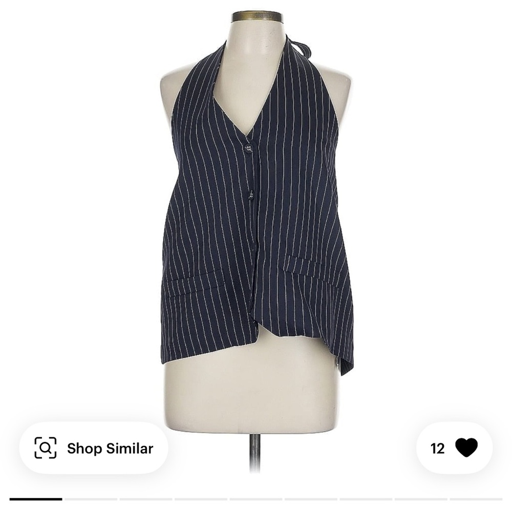 Lioness Navy Pinstripe Sleeveless Blouse